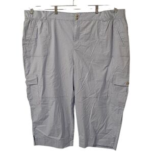 Blue Penningtons Women's Ribbed Waistband Cotton Capri Pants